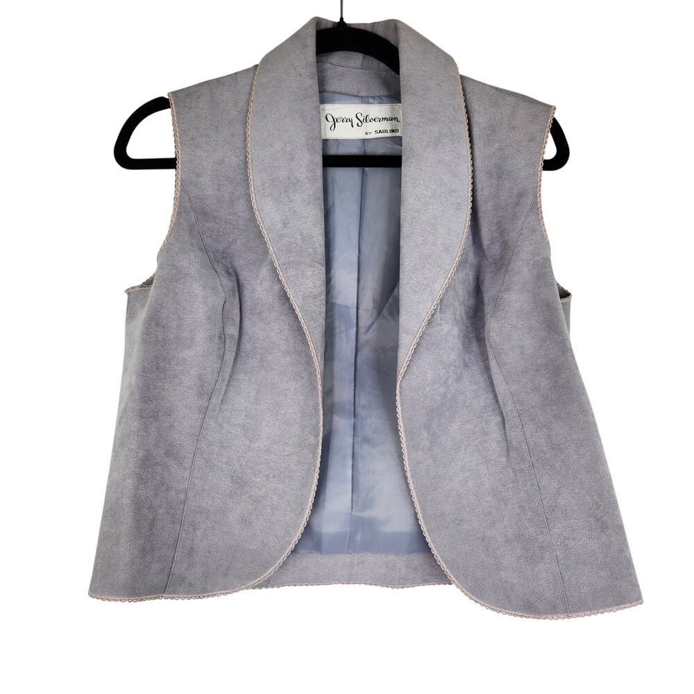 Jerry Silverman Gray Soft Suede Vest Women's S/M Boho Western Equestrian